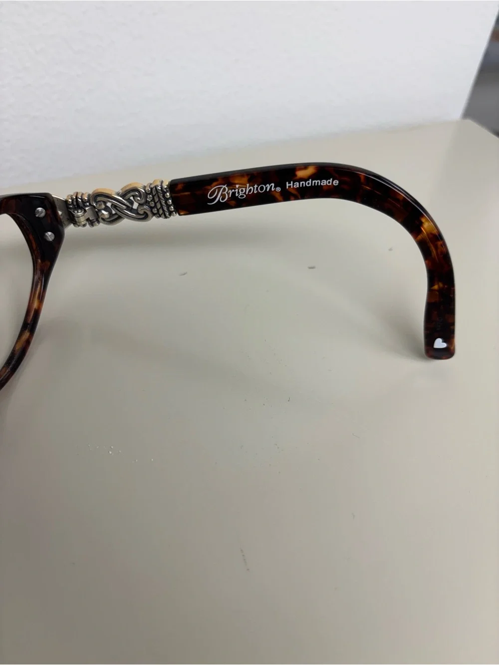 Brighton Sabrina Tortoiseshell Cat-Eye Glasses with Silver Heart Accent